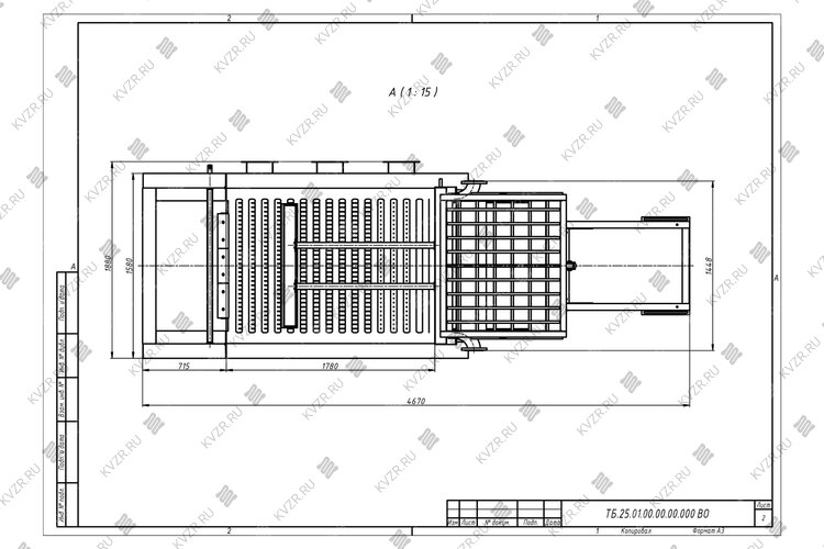 Чертеж механической топки ТШПМ 2.5